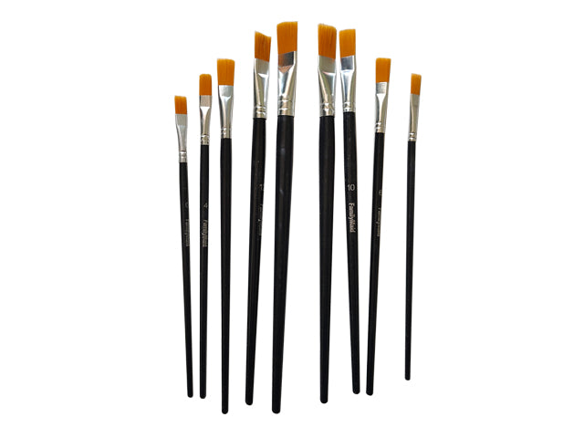 9-Piece Artist Paint Brush Set – Black Handle Brushes for Acrylic, Watercolor & Craft Painting