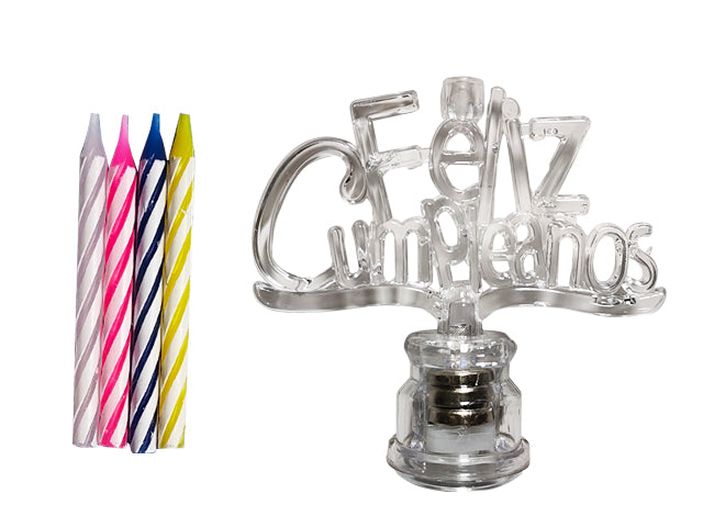 Happy Birthday Flashing Candle Set – 5 Piece LED Birthday Cake Candles