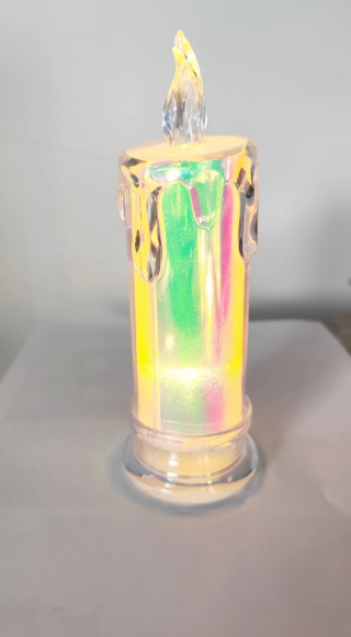 Iridescent LED Flameless Candle 6.3 Inch – Warm White Decorative Light
