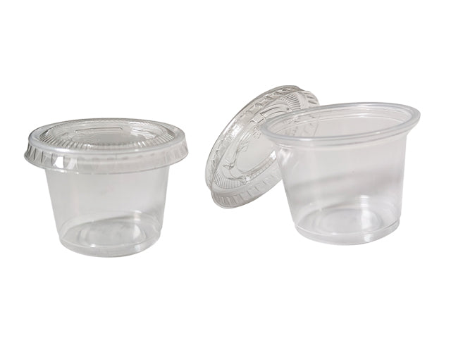 Disposable Sauce Cups with Lids – 1 oz Portion Cups (18 Piece Set)