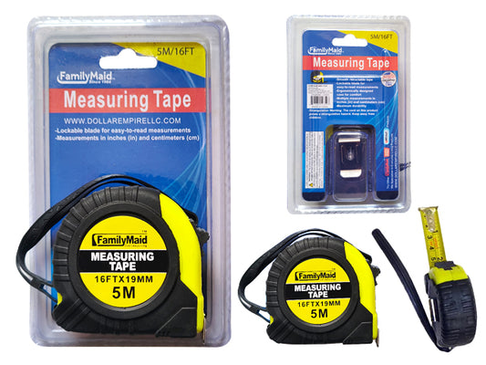 5 Meter Measuring Tape 19mm – Heavy Duty Retractable Tape Measure for Construction & DIY