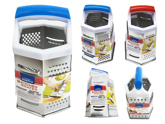 6-Sided Box Grater with Handle – Multi-Purpose Kitchen Cheese & Vegetable Grater